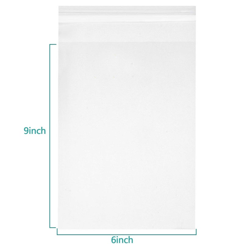 joybest 1000 Pack - 6 x 9 Inch Clear Cellophane Bags, Self Sealing Cello Plastic Poly Bags for Cookie, Treats, Candy, Cards, Photo, Prints - Image 2